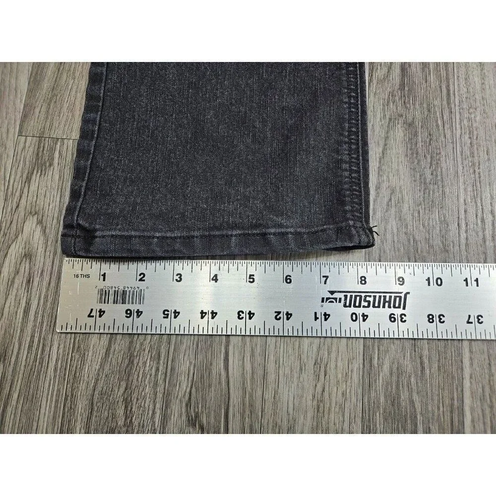 Merona‎ Womens Size 4 Regular Fit 4 Bootcut Embroidered Studs Black Grey Jeans